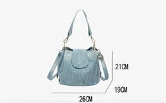 Denim Bucket Bag for Women Shoulder Crossbody Big Totes