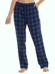 2pcs Plaid Lounge Pants Casual & Soft Drawstring Elastic Waistband Pants