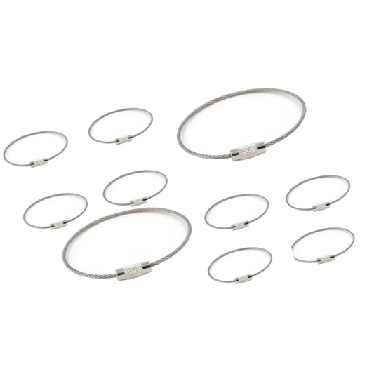 10pcs Stainless Steel Wire Keychain for Camping Hiking