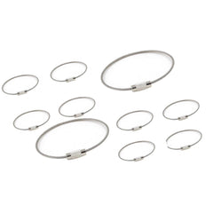 10pcs Stainless Steel Wire Keychain for Camping Hiking
