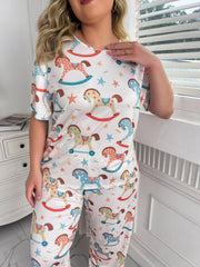 Casual Loungewear Set Women's Plus Star Print Shorts