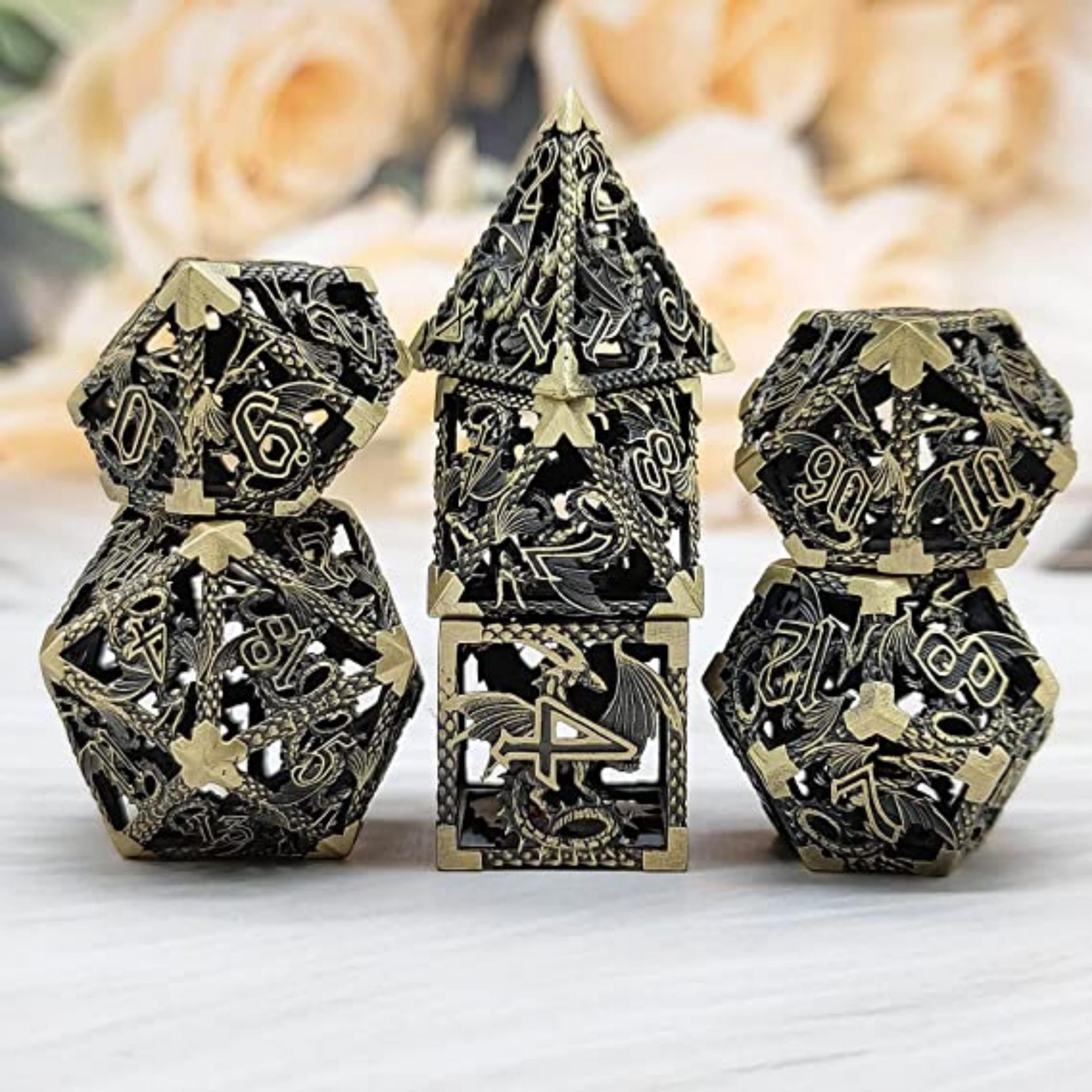 Hollow Octopus Metal Dice Set Polyhedral for Table Games