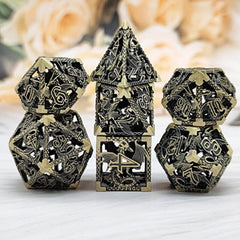 Hollow Octopus Metal Dice Set Polyhedral for Table Games