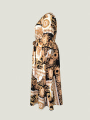 Women's Plus Baroque Print Long Sleeve Maxi Dress