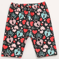 Toddler Girls Heart Pattern Dance Shorts Breathable Stretchy Safety