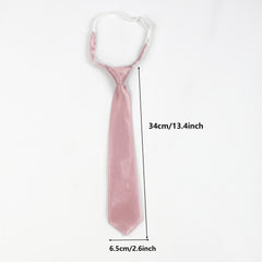 Pink Glitter Necktie Casual Tie Pre tied Shirt Tie For Women