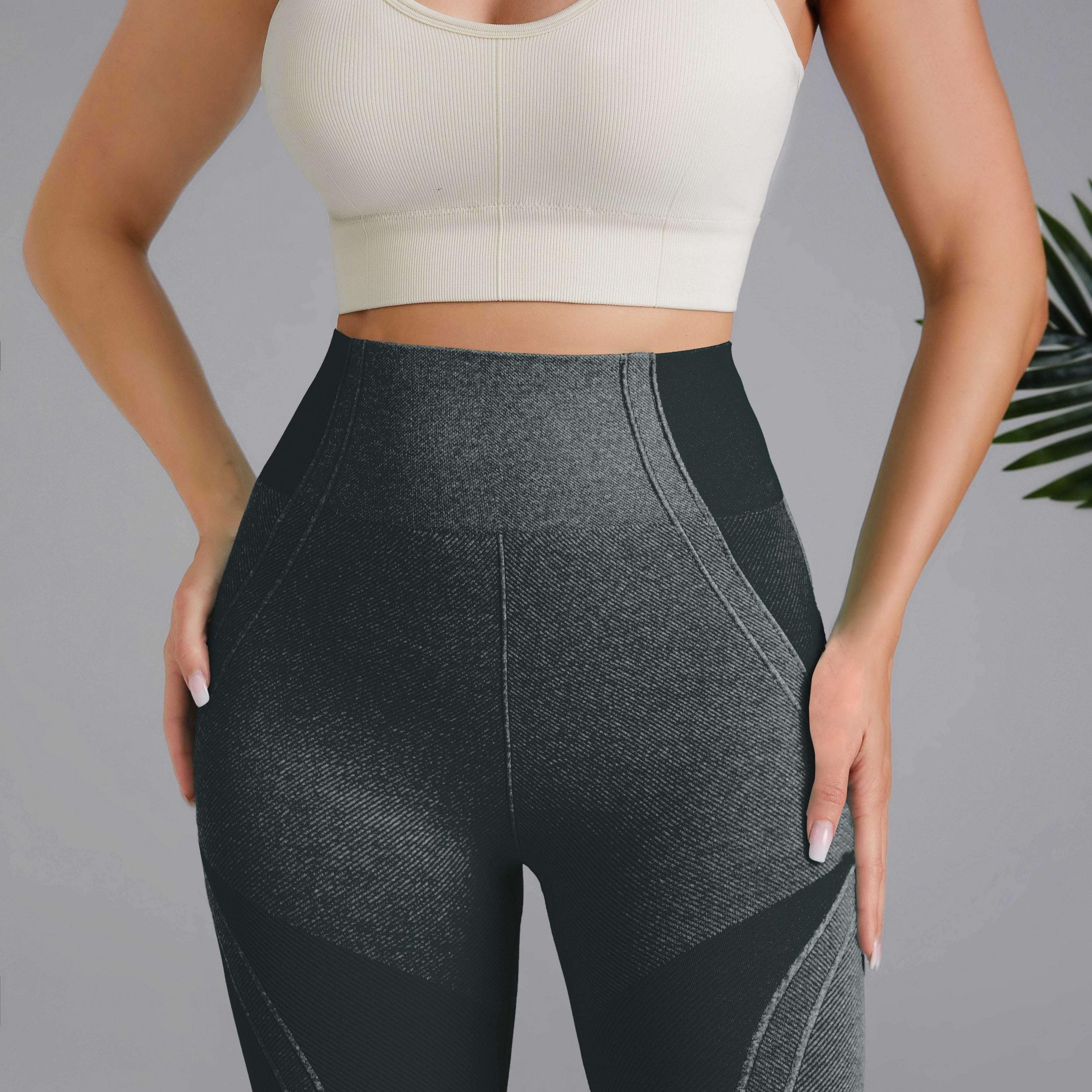 High Waist Yoga Shorts for Women - Blocks Design