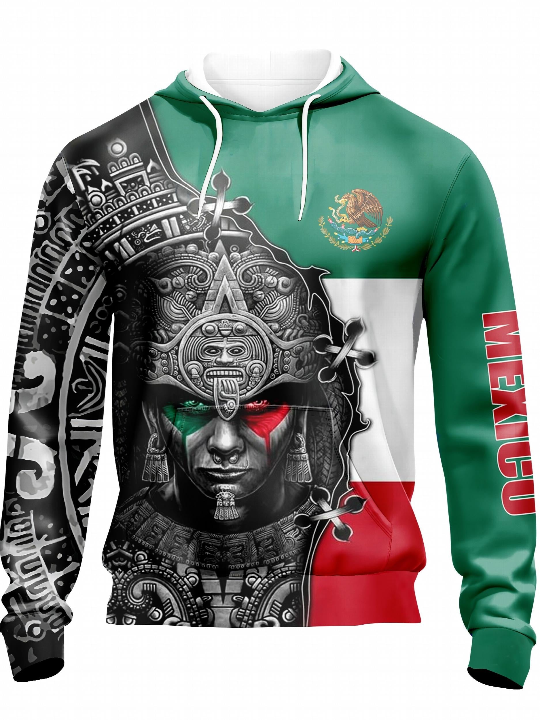 Mexican Print Hoodies For Men Graphic Sweatshirt Hooded Pullover