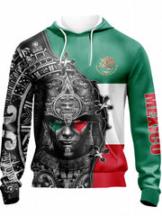 Mexican Print Hoodies For Men Graphic Sweatshirt Hooded Pullover