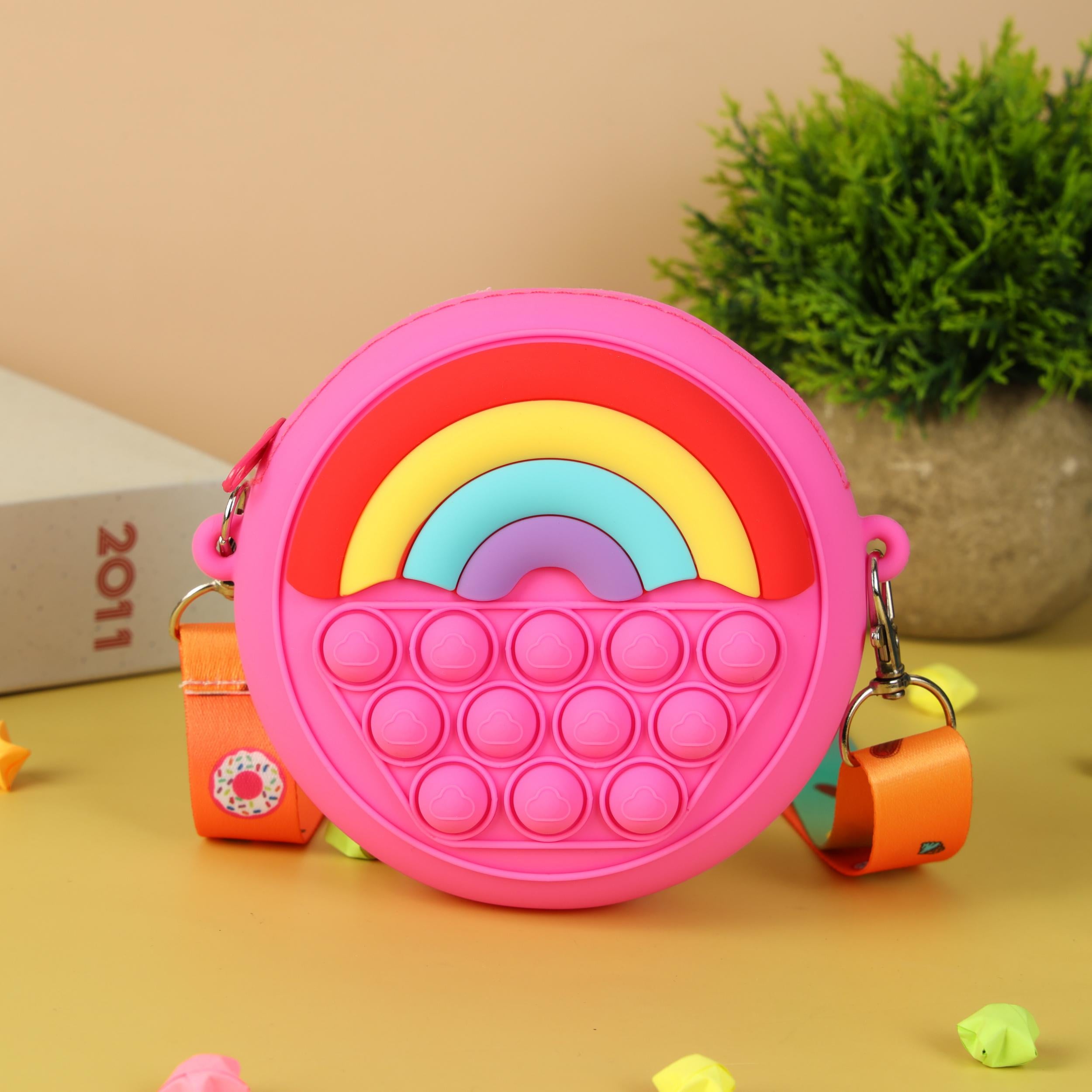 Silicone Rainbow Shoulder Bag Compression Bubble Bag
