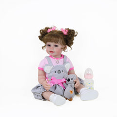 Reborn Toddler Girl Doll 55-88cm Full Vinyl with Rooted Hair & Koala Plush