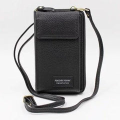 Litchi Pattern Mobile Phone Bag PU Zipper Single-Shoulder Women's Bag