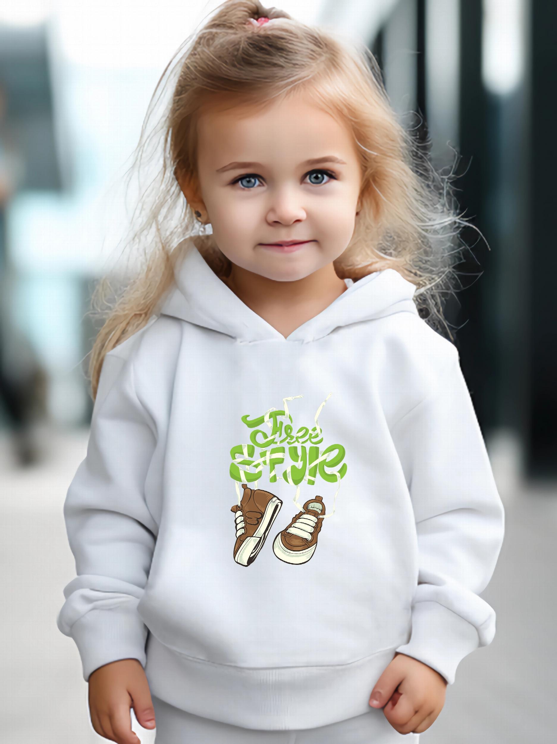 2pcs Shoes Print Outfits Girls Hoodies Jogger Pants Set For Girls