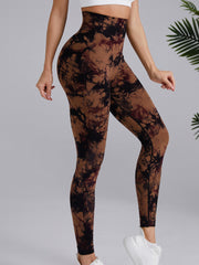 3Pcs Tie Dye Seamless Yoga Pants High Stretch