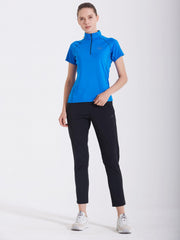 Quick Dry Mock Neck Zip Up Sports Shirt Women's Summer Top