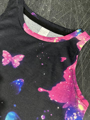Girls Butterfly Print Sleeveless Princess Dress for Summer