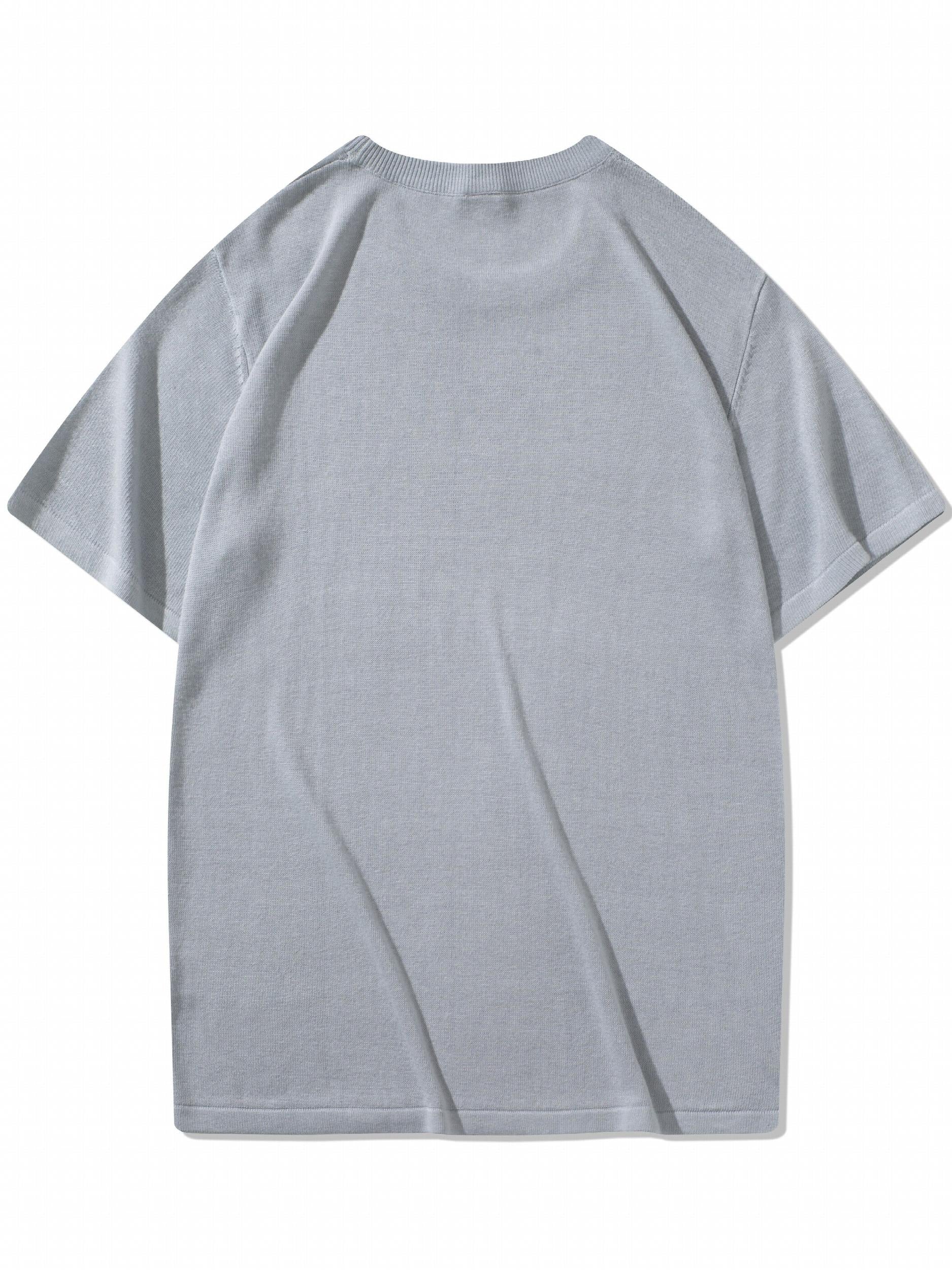 Men's Casual Knitted Crew Neck Short Sleeves Sweaters