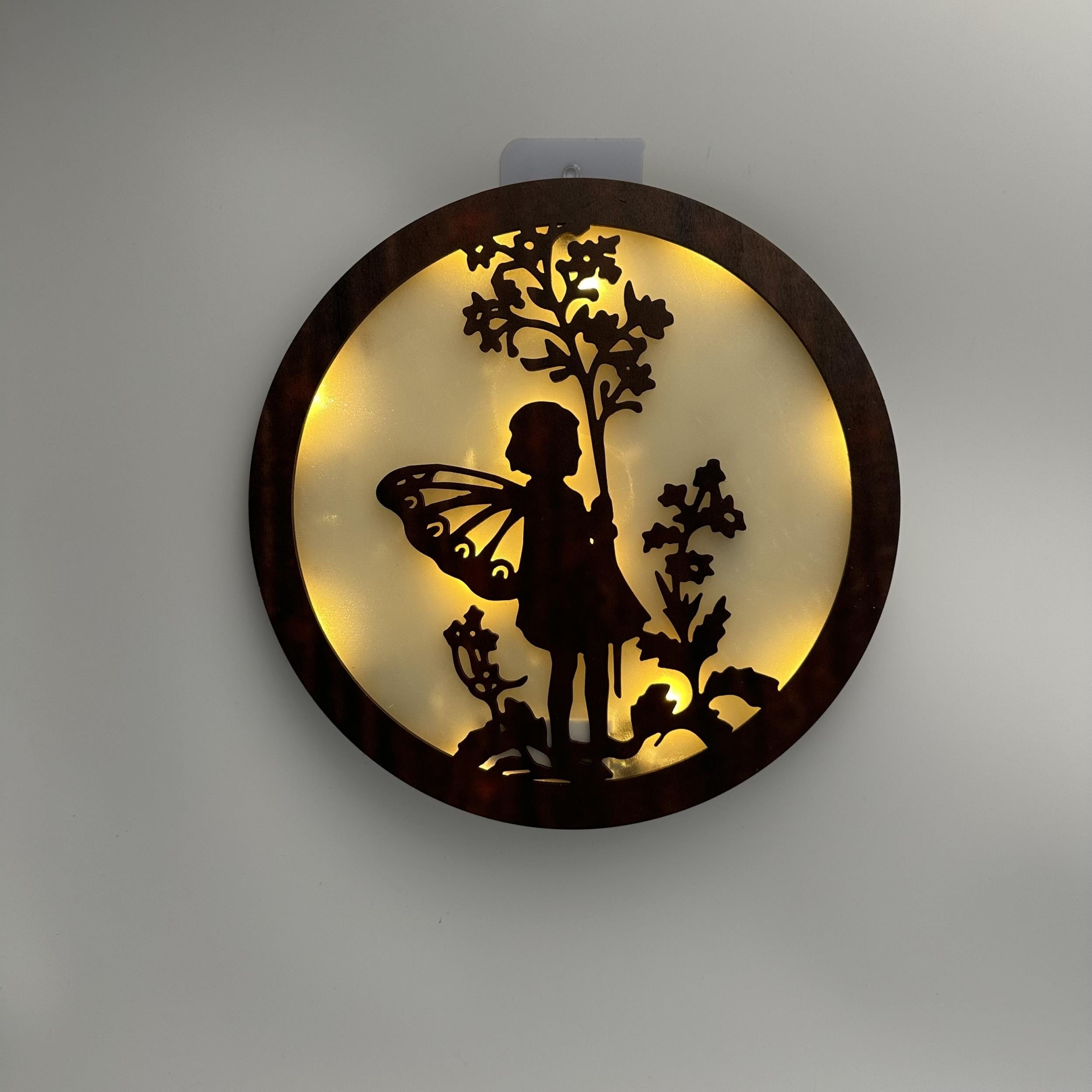 Children's Room LED Wall Clock Creative Lamp Retro Wooden Sign Hanging Lamp