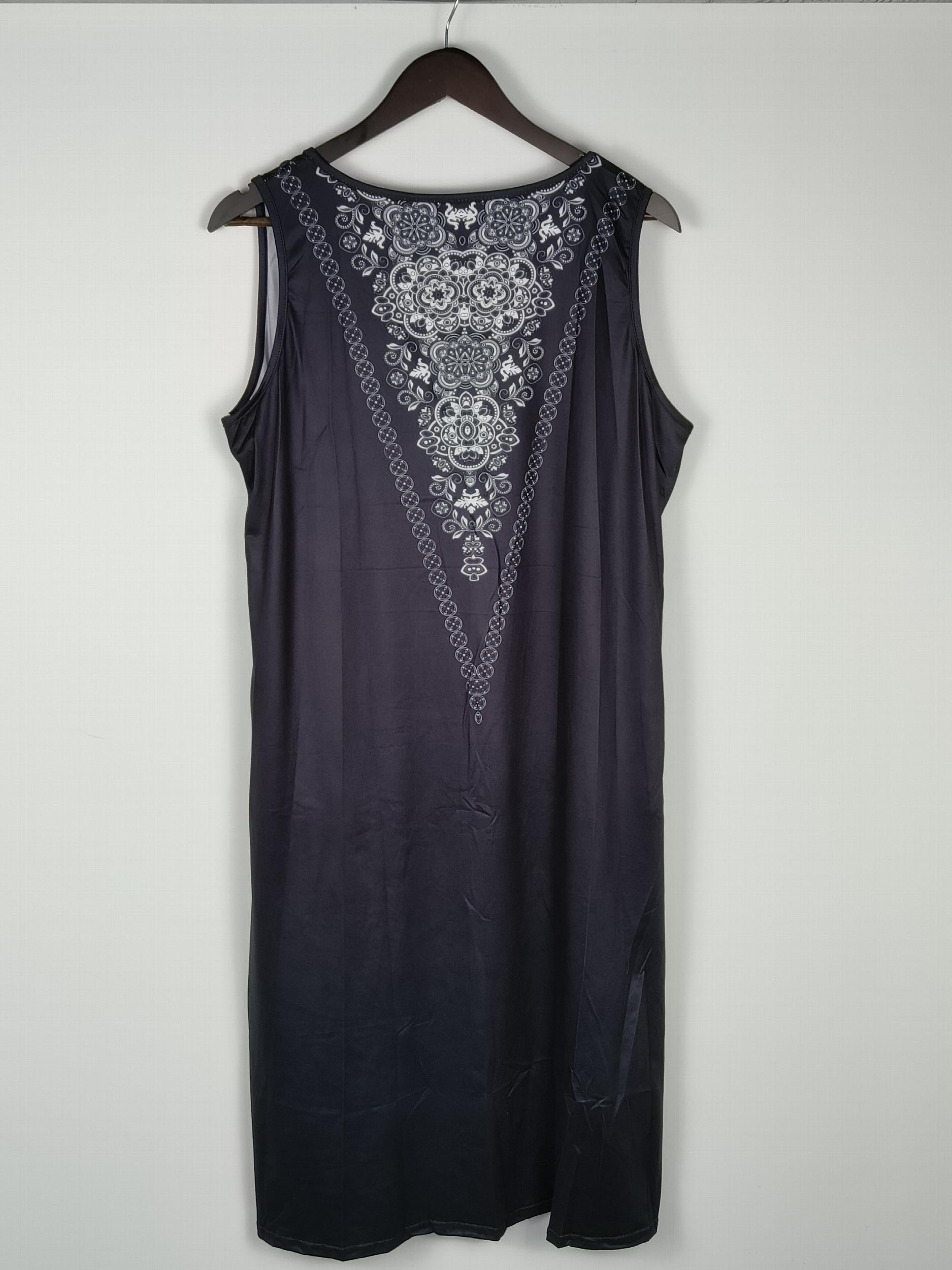 Boho Dress Women's Plus Floral Print V Neck Tank Dress