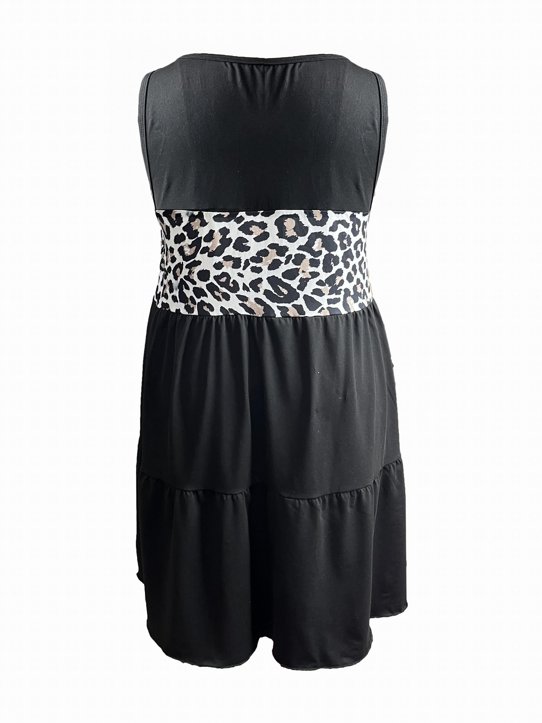 Leopard Print Smock Dress