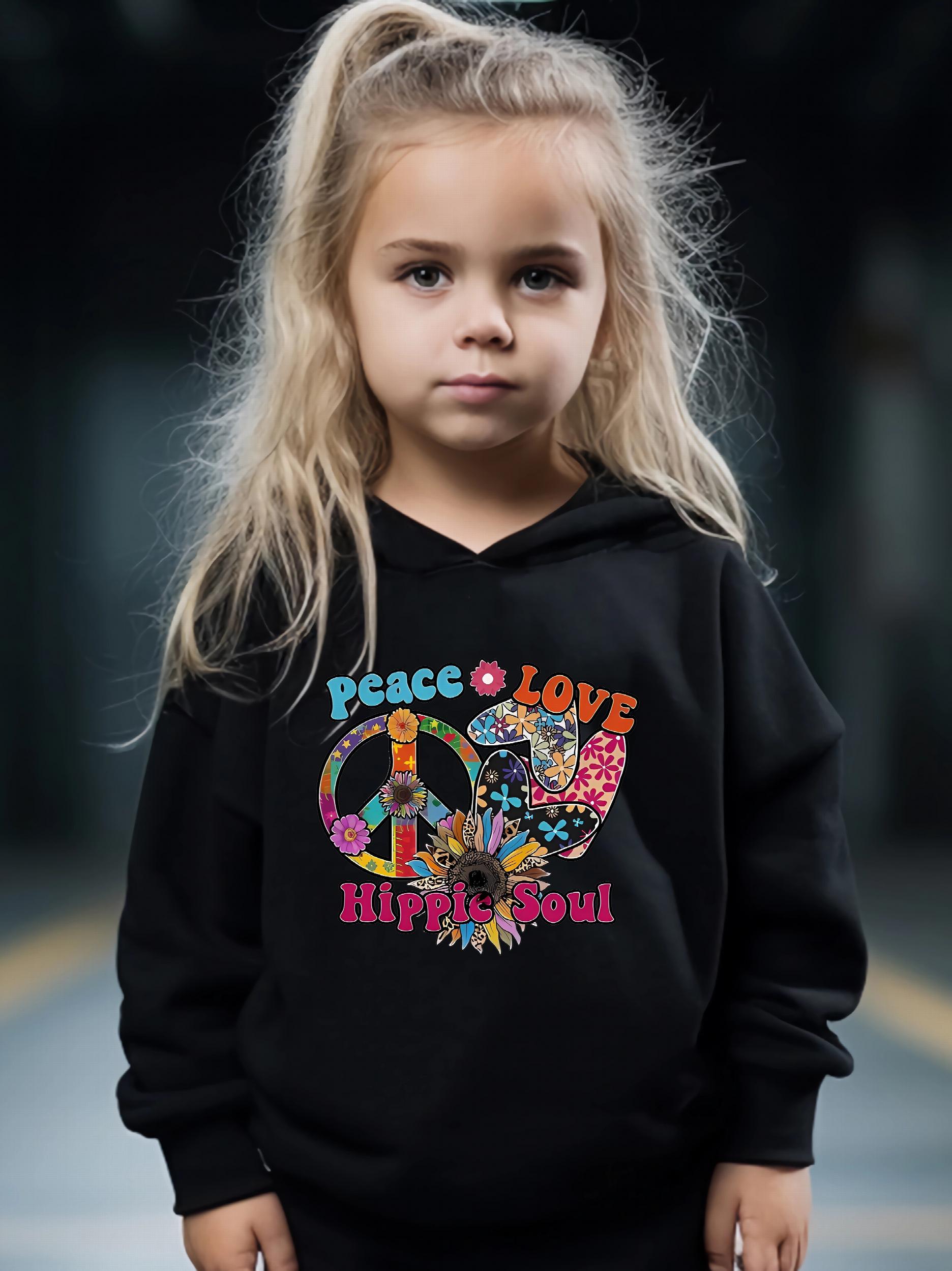 2pcs Peace Love Hippie Soul Girls Activewear Set