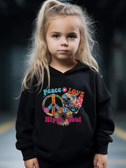 2pcs Peace Love Hippie Soul Girls Activewear Set