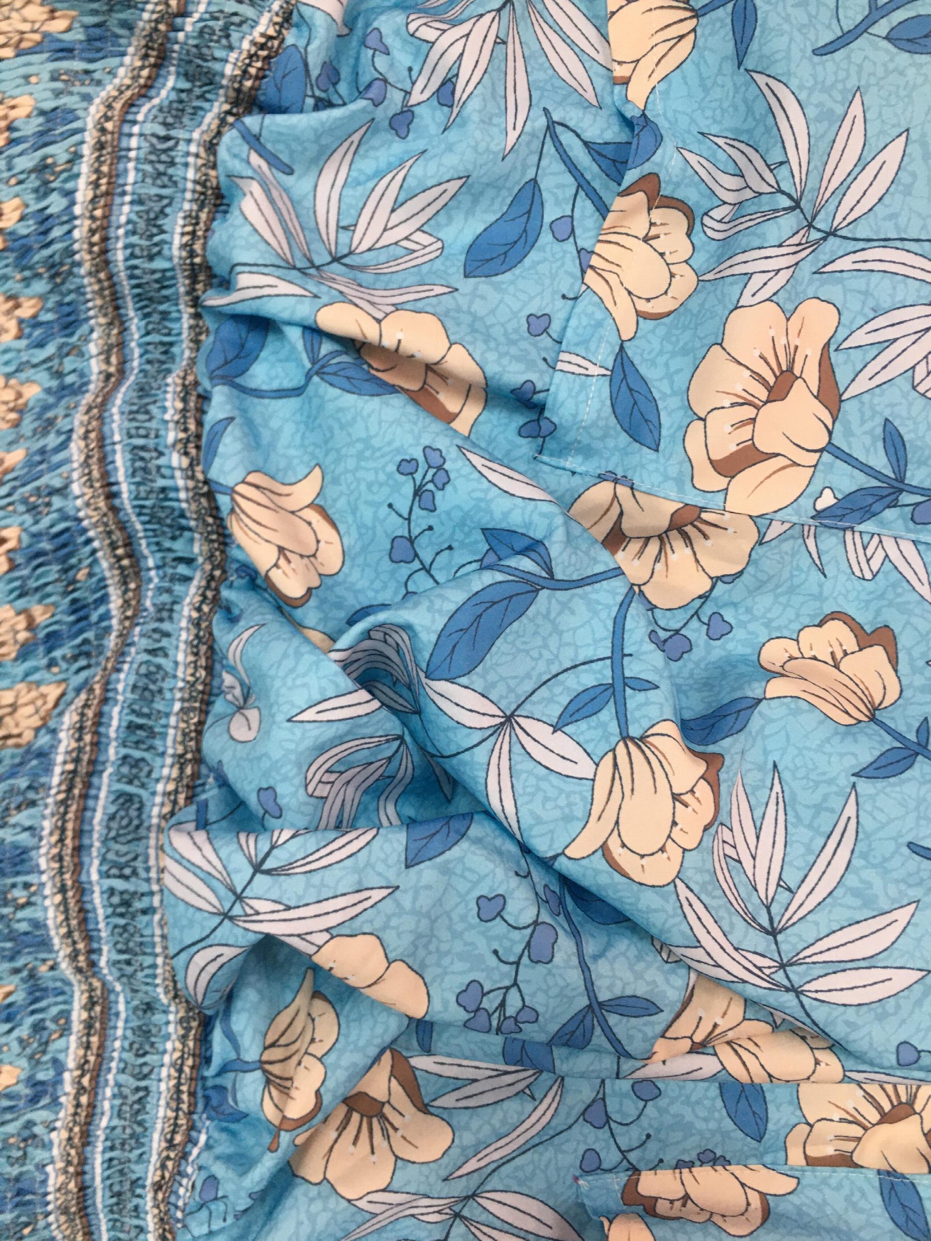 Floral Print Half Sleeve Round Neck Dress With Pockets
