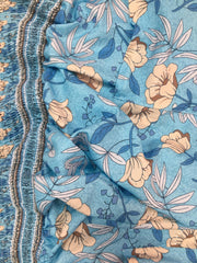 Floral Print Half Sleeve Round Neck Dress With Pockets