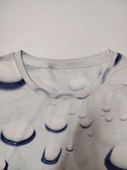 Water Drop 3D Pattern Print Men's Gradient Short Sleeve T shirt