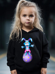Girls 2pcs Cartoon Rabbit Hooded Sweatshirt & Sweatpants Set