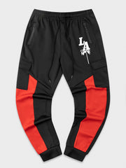 Men's Block Cargo Pants Flap Pocket Drawstring Jogger