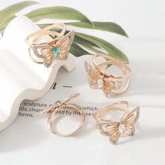 Scarf Ring Clip Rhinestone Butterfly Wrap Holder