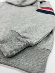 Boys Striped Graphic Varsity Cardigan Hooded Jacket