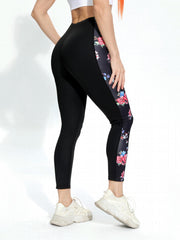 Floral Print Yoga Pants High Stretch Fitness Leggings Women's Activewear