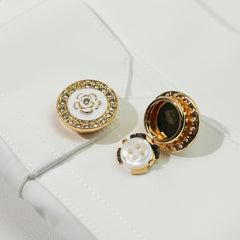 2pcs Rose Shirt Button Decoration Set Unisex Flutter Buttons