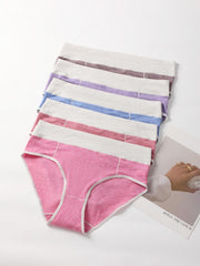 5 Pack Plus Size Colorblock Contrast Bikini Underwear Set