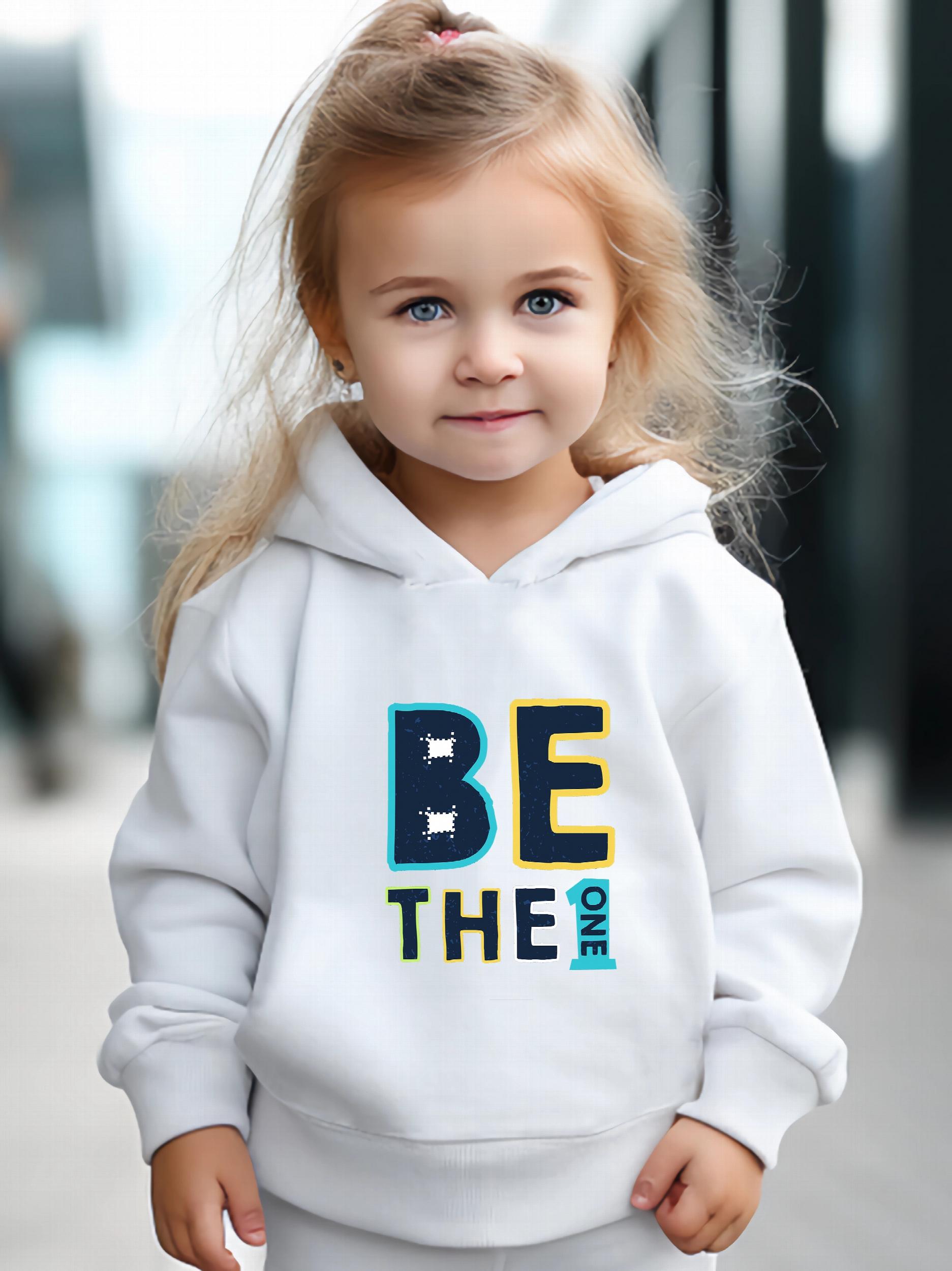 Number One Pattern Long Sleeve Hooded Sweatshirt Girls Comfy Hoodies