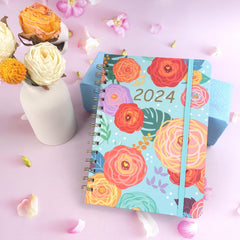 24 Years 12 Months Creative Flower A5 Weekly Plan Coil Book