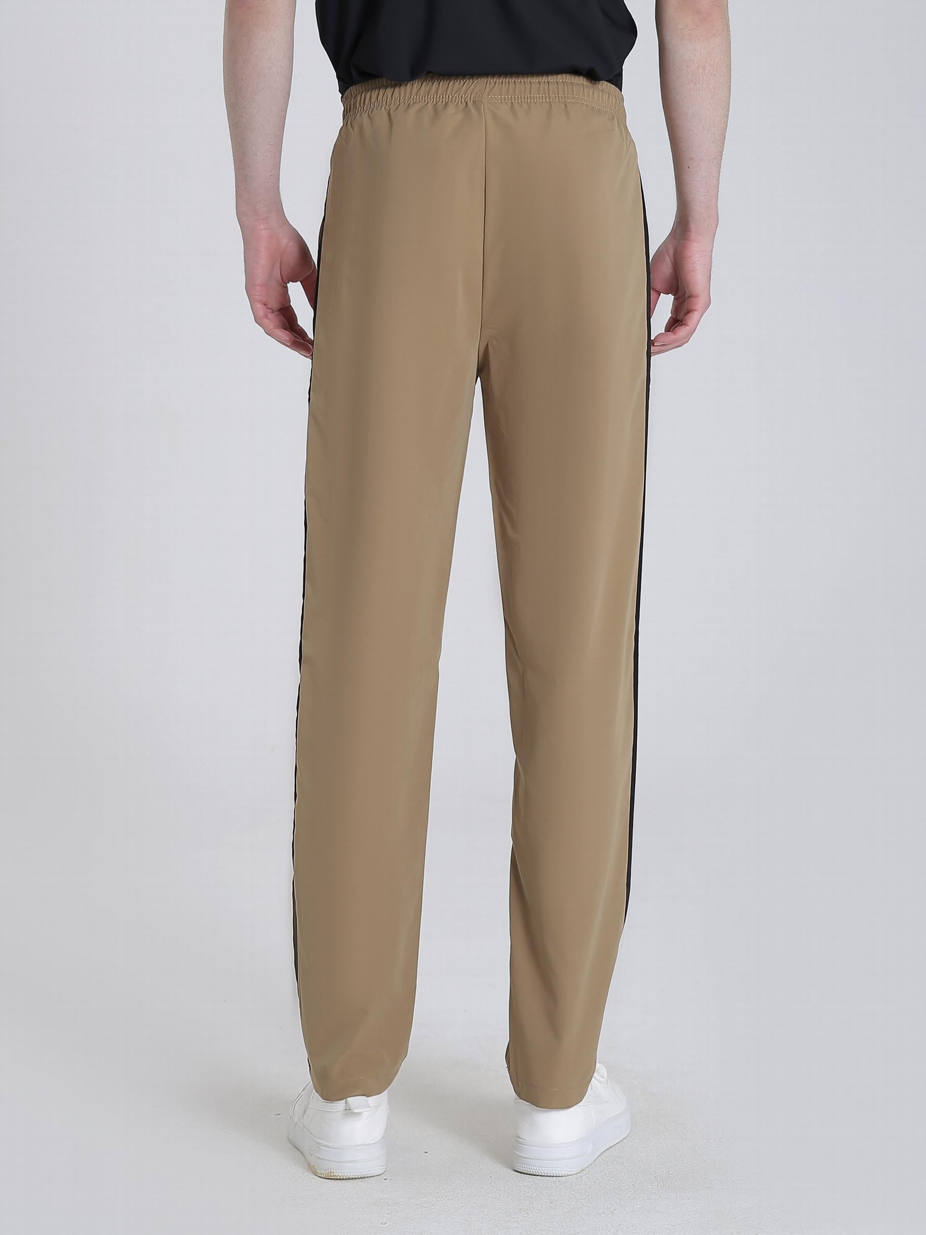 Stripe Patchwork Slacks Men's Casual Slim Fit Dress Pants