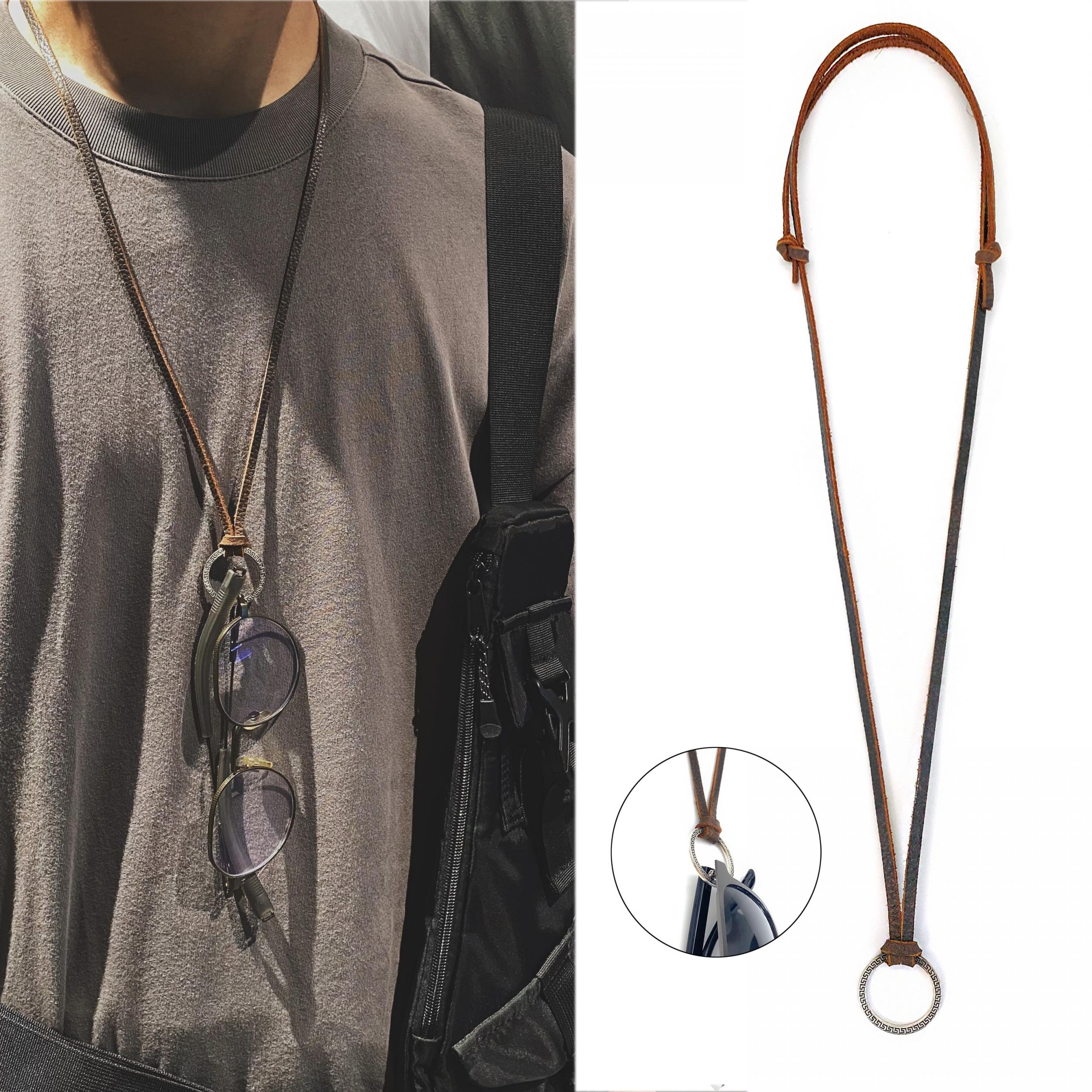 Retro Adjustable Leather Necklace for Sunglasses