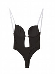 Sheer Straps Shaping Bodysuit Tummy Control Slimmer Slip Body Shaper