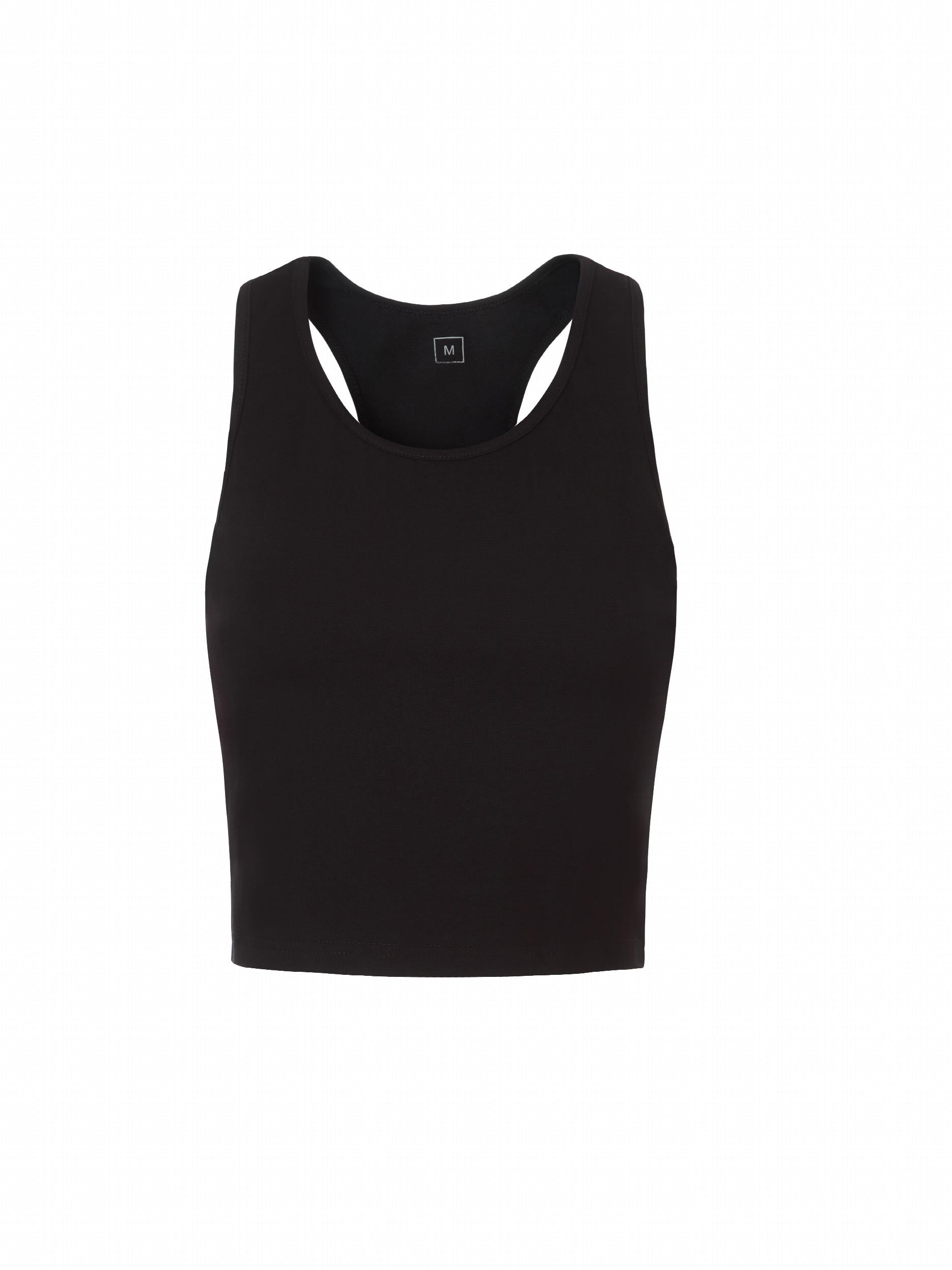 Solid Crew Neck Tank Top Sleeveless Racerback Top for Summer