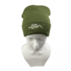 Men's Snake Embroidered Knitted Beanie Hat Warm Ear Protection