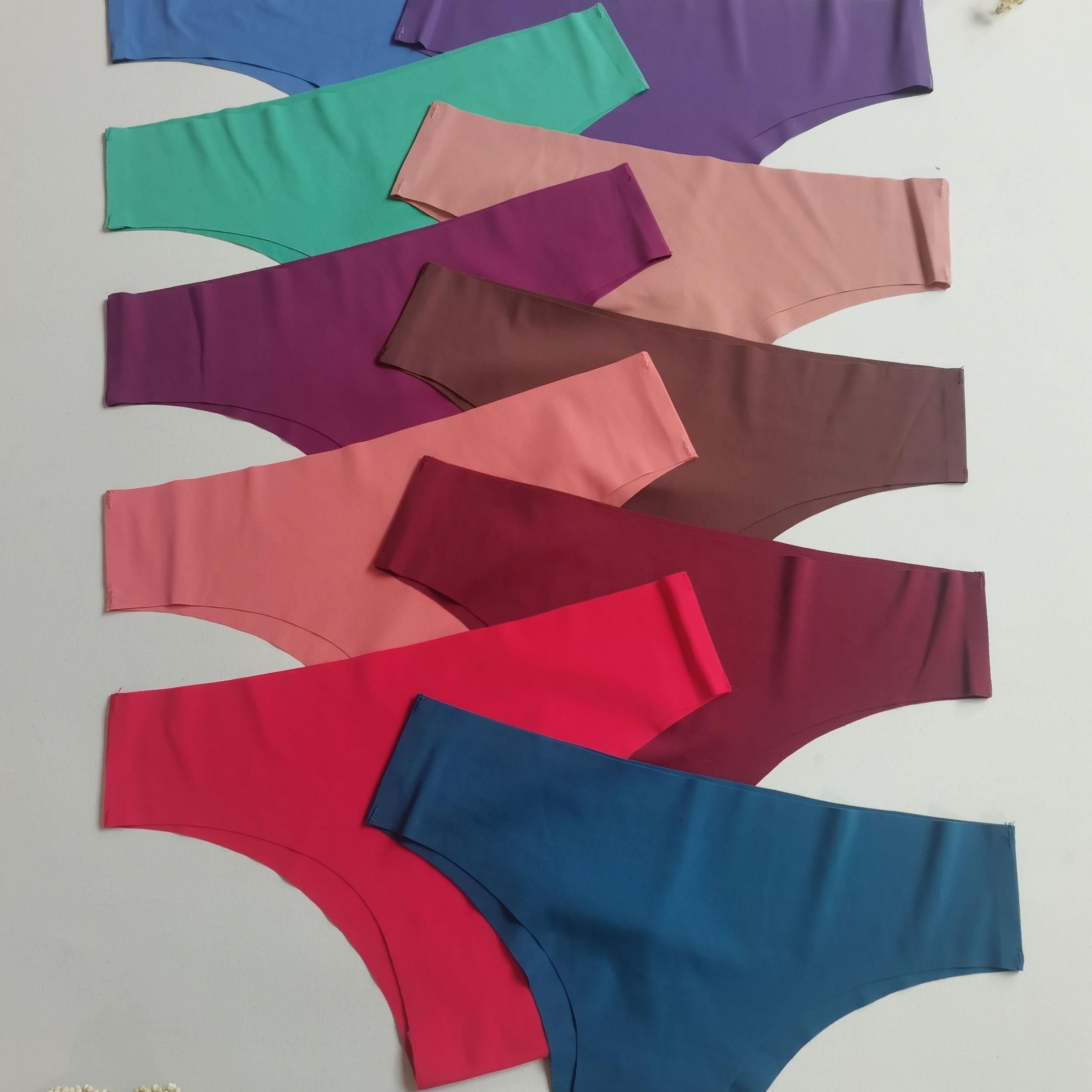 10 Seamless Solid Panties Breathable Stretchy Intimates Women's Lingerie