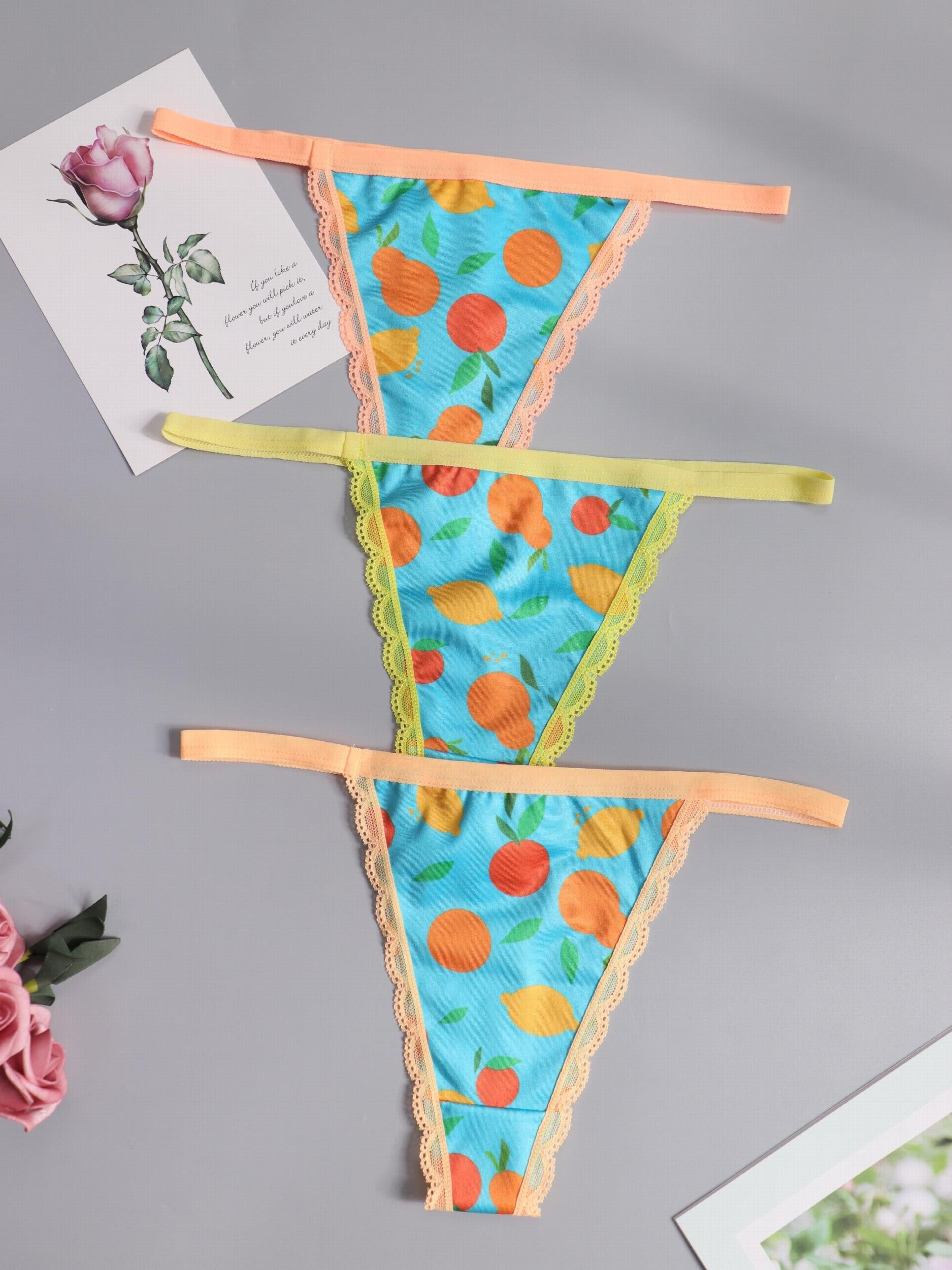 3pcs Lace Thongs Low Waist Panties Women's Lingerie