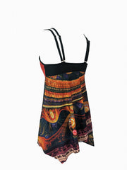 Women's Plus Graphic Print Tank Top Swimsuit Set