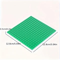 Double Sided 12x12 Building Block Base Plate with Toy Accessories