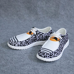 Leopard Print Walking Shoes Lightweight Sport Flat Shoes