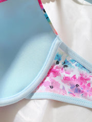 Floral Tie Dye Push Up Bra Full Coverage