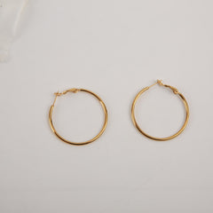 Golden Silvery Circle Earrings Minimalist Jewelry for Girls